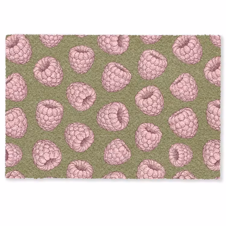 Eten - Patroon - Illustratie - Roze - Groen Deurmat klein -zkaufland3d