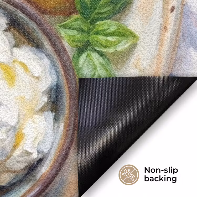 Eten - Tomaat - Brood - Kleurrijk - Keuken Deurmat klein -antislip_EN
