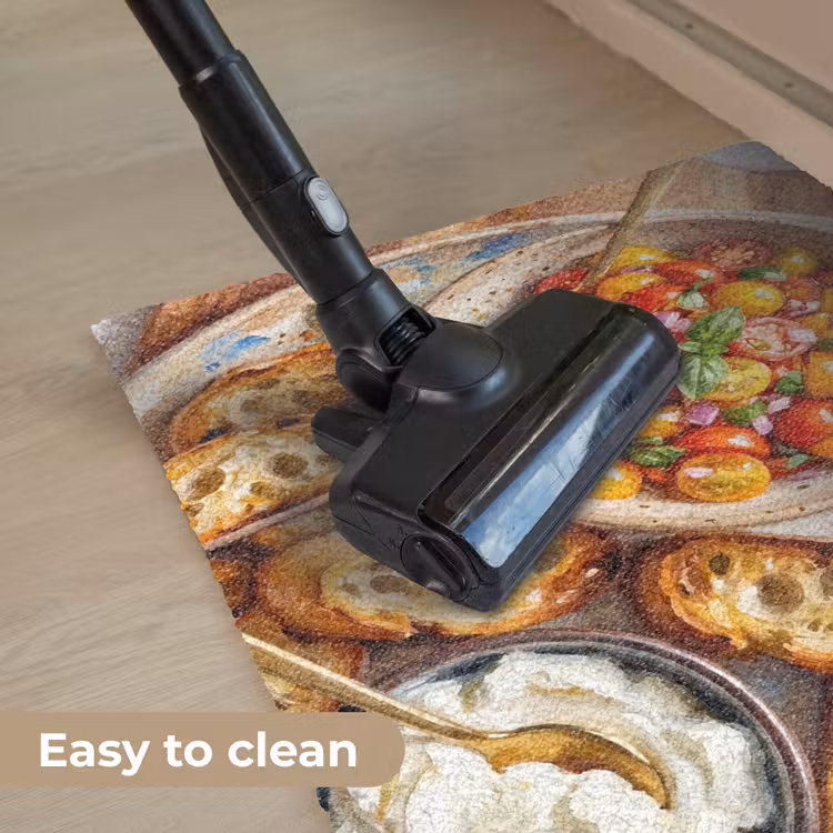 Eten - Tomaat - Brood - Kleurrijk - Keuken Deurmat klein -reinigen_EN