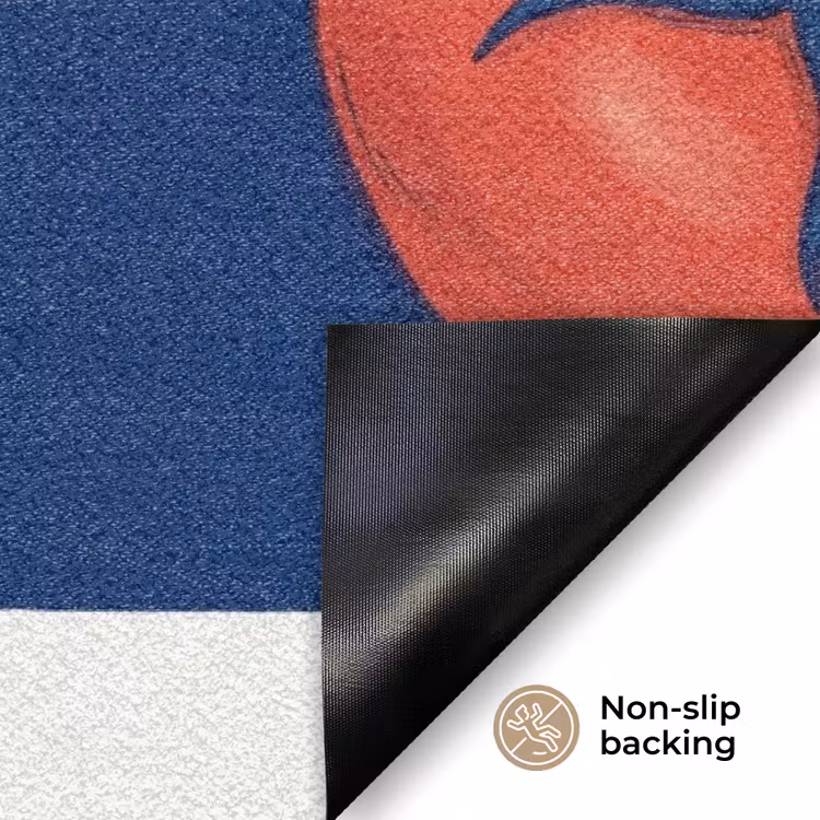 Eten - Tomaten - Keuken - Illustratie - Rood-Blauw Deurmat klein -antislip_EN