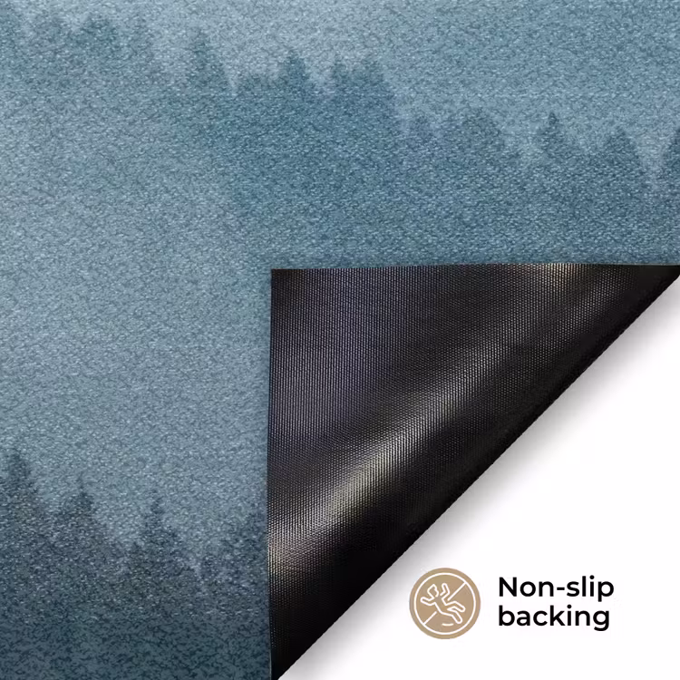 Bos - Mist - Vogels - Natuur - Groen Deurmat klein -antislip_EN