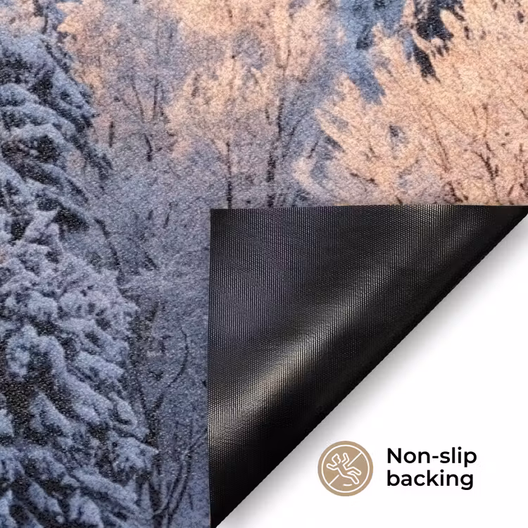 Bos - Bergen - Goud - Winter - Warm Deurmat klein -antislip_EN