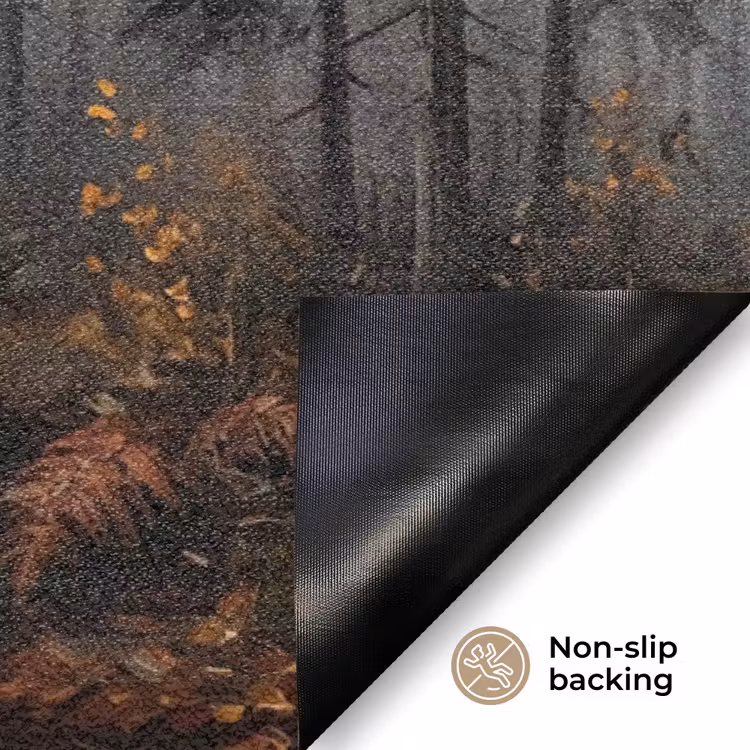 Bospad - Herfstbladeren - Natuur - Schilderachtig - Oranje Deurmat klein -antislip_EN