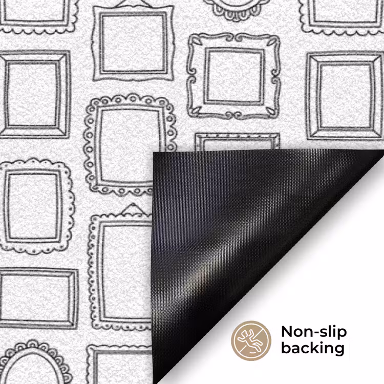 Lijsten - Patroon - Decoratie - Schets - Zwart-wit Deurmat klein -antislip_EN