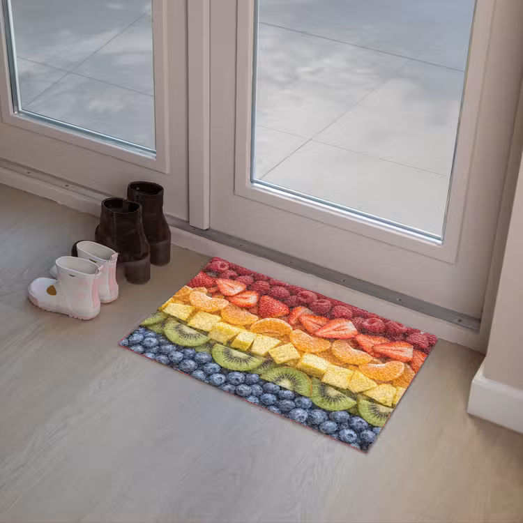 Fruit - Regenboog - Gezond - Kleurrijk Deurmat klein -sfeer3
