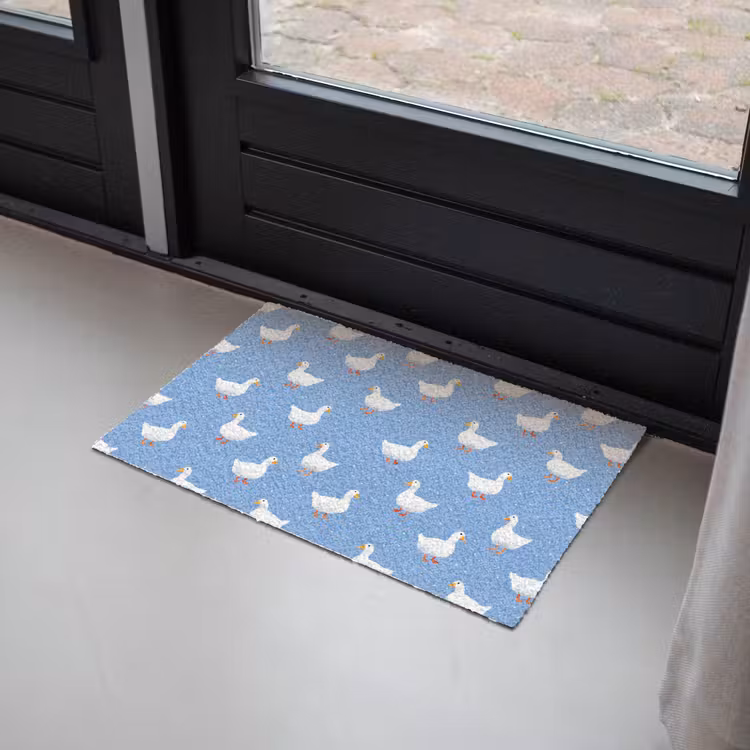 Ganzen - Elegant - Blauw Deurmat klein 898 -sfeer2