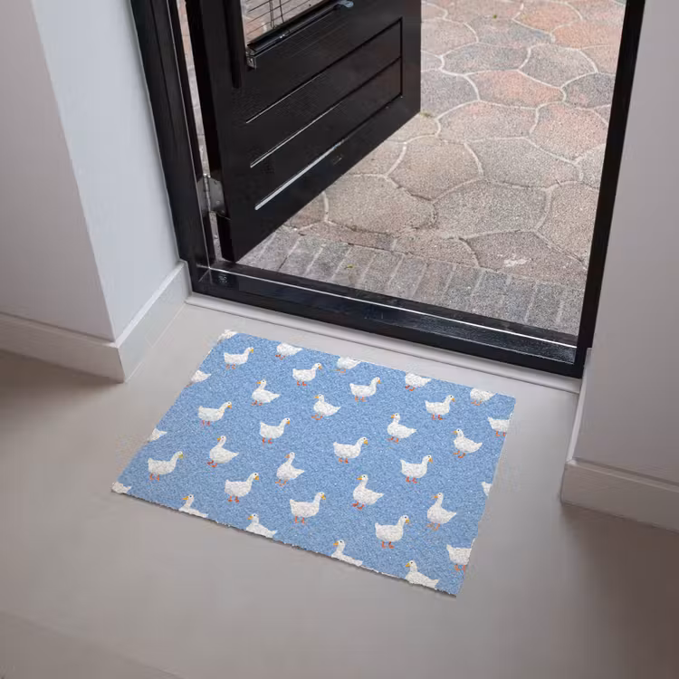 Ganzen - Elegant - Blauw Deurmat klein 898 -sfeer5