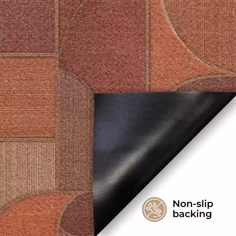 Geometrisch - Abstract - Textuur - Bruin Deurmat klein 898 -antislip_EN