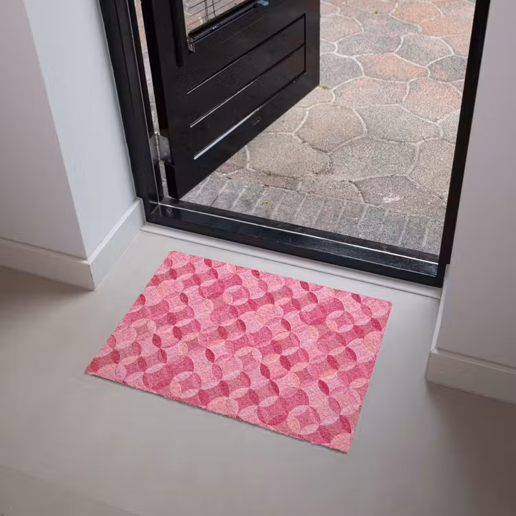 Geometrisch - Mozaïek - Modern - Roze Deurmat klein 898 -sfeer5