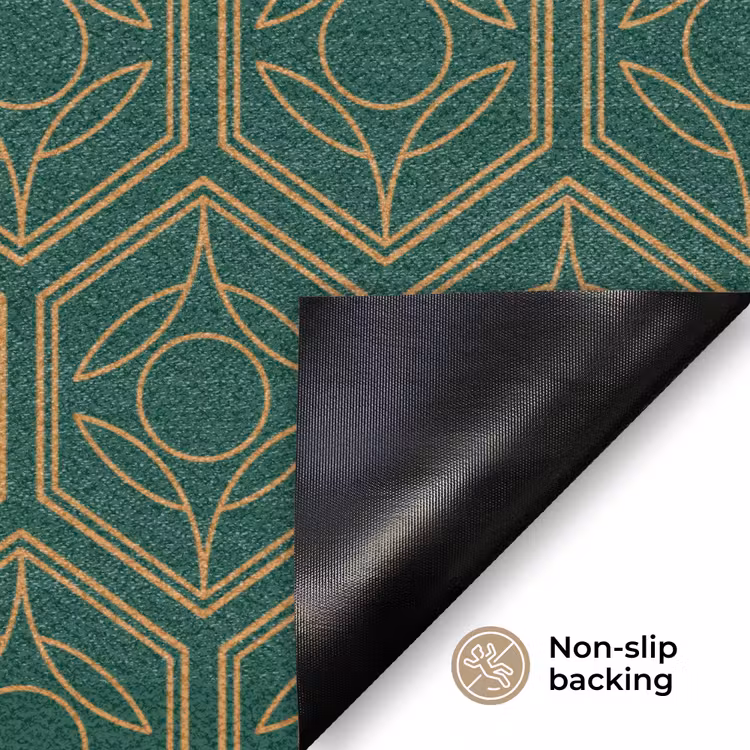 Geometrisch - Patroon - Groen Deurmat klein 898 -antislip_EN