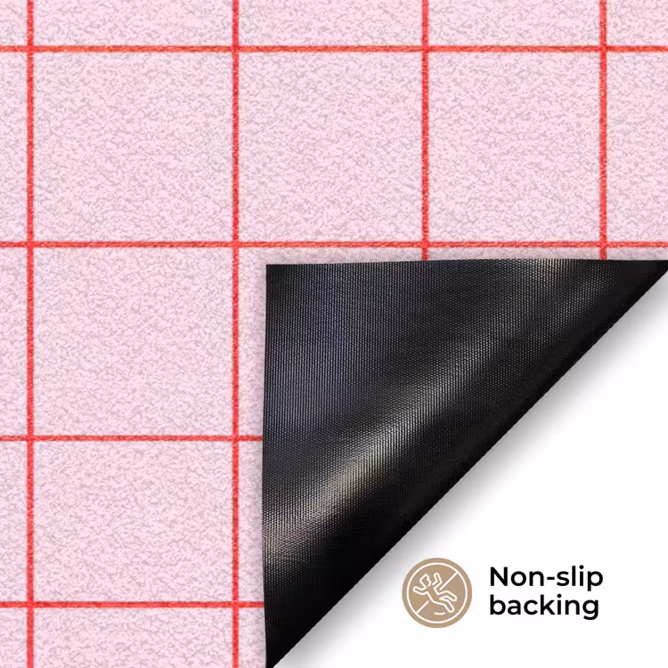 Raster - Patroon - Roze Deurmat klein 898 -antislip_EN