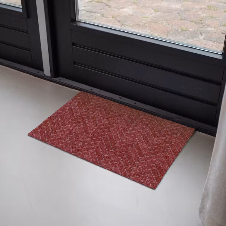 Visgraat - Wandtegel - Bordeaux - Rood Deurmat klein 898 -sfeer2