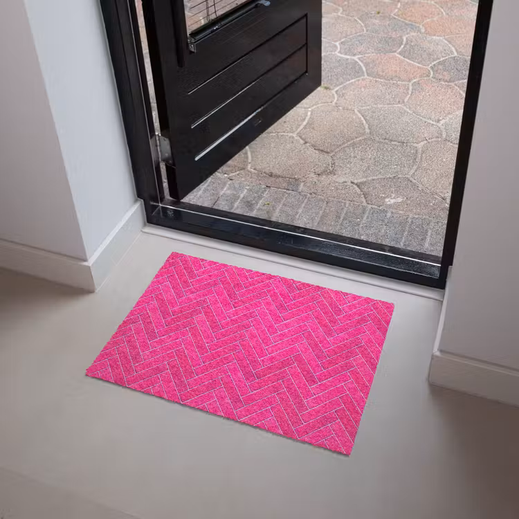 Visgraat - Wandtegel - Fuchsia - Roze Deurmat klein 898 -sfeer5
