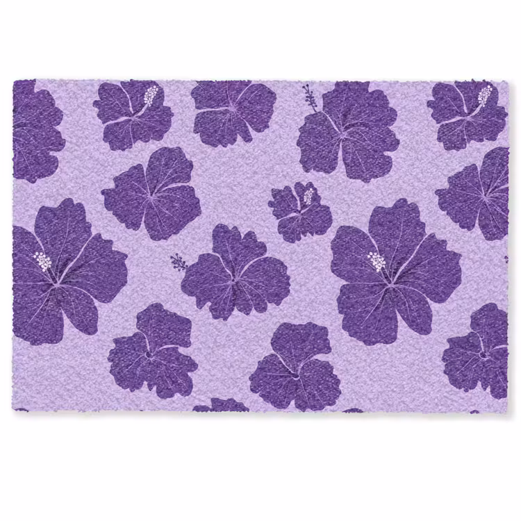 Hibiscus - Bloemen - Paars Deurmat klein 898 -zkaufland3d
