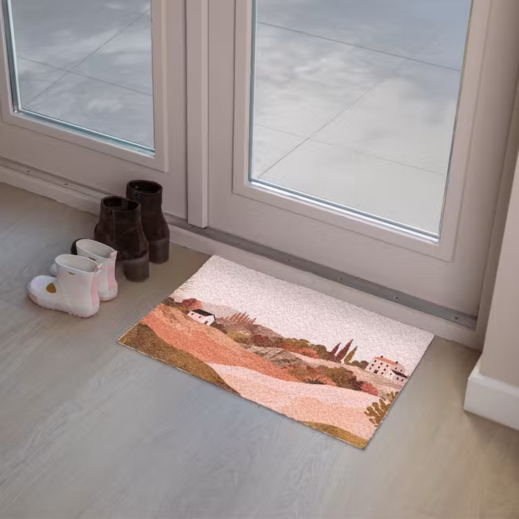 Heuvellandschap - Grafisch - Terracotta Deurmat klein -sfeer3