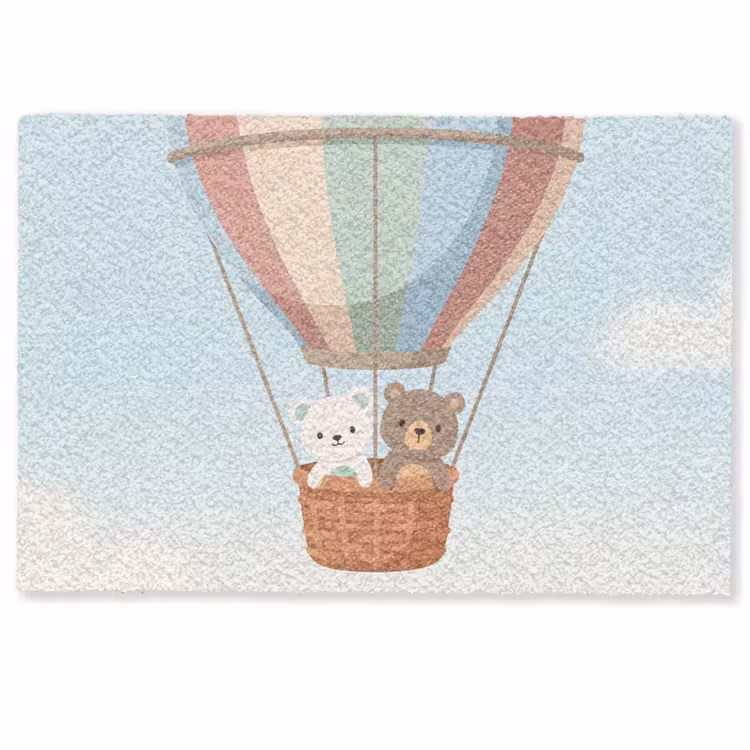 Luchtballon - Beren - Pastel Deurmat klein -zkaufland3d