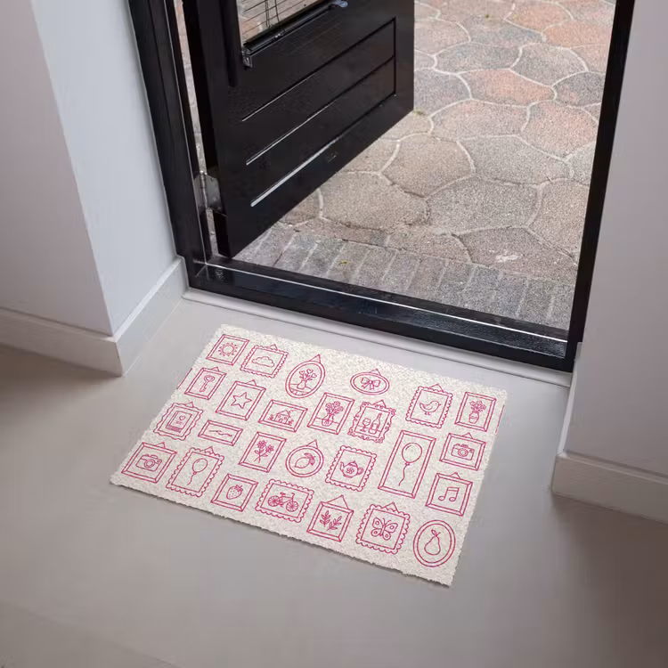 Illustratie - Collectie - Kunst - Minimalistisch - Roze Deurmat klein -sfeer5