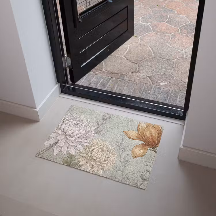 Illustratie - Bloemen - Groen Deurmat klein -sfeer5