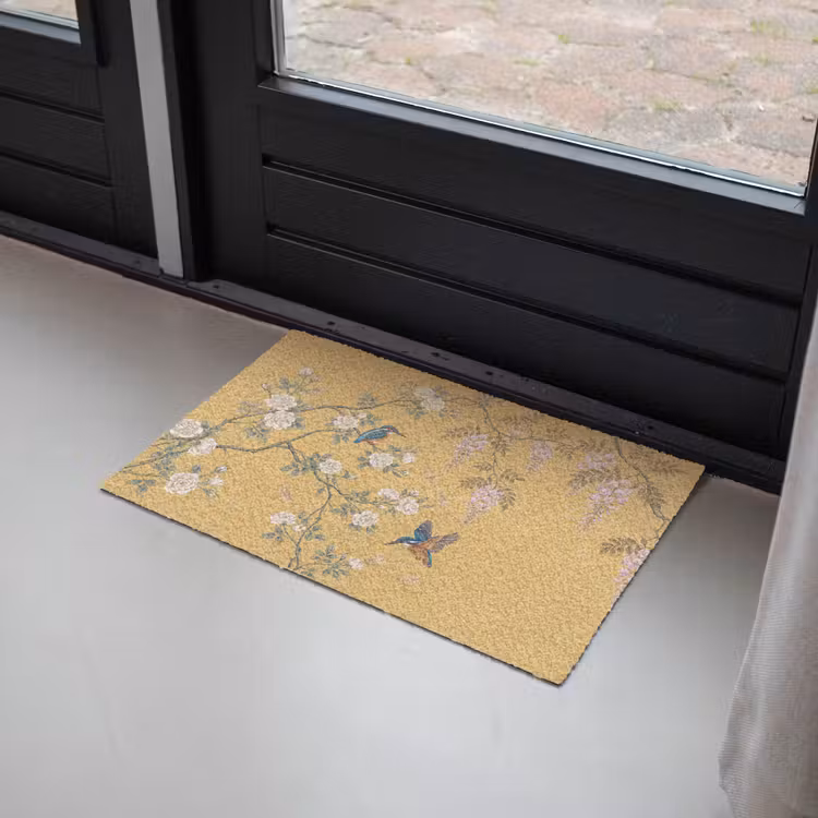 IJsvogels - Bloesem - Geel Deurmat klein -sfeer2