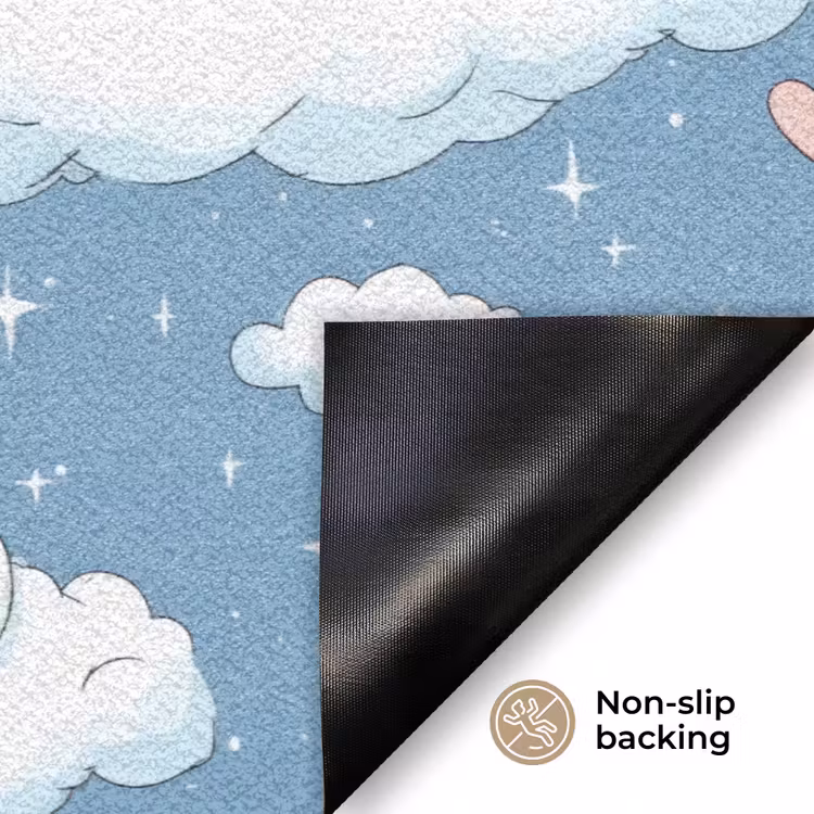 Kitten - Wolken - Blauw Deurmat klein 898 -antislip_EN