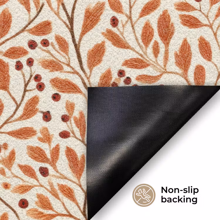 Bladeren - Botanisch - Terracotta Deurmat klein 898 -antislip_EN