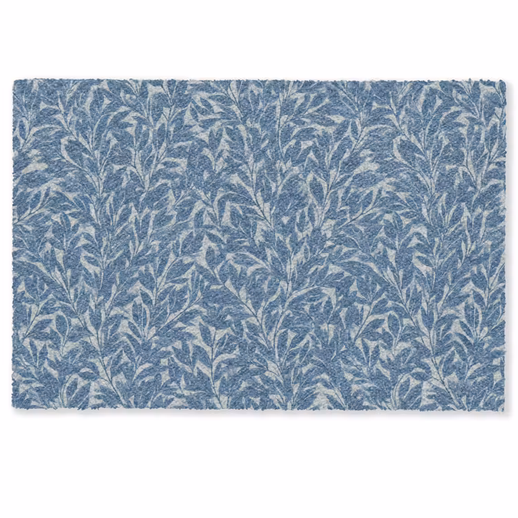 Bladeren - Klassiek - Patroon - Donkerblauw - Vintage Deurmat klein 898 -zkaufland3d