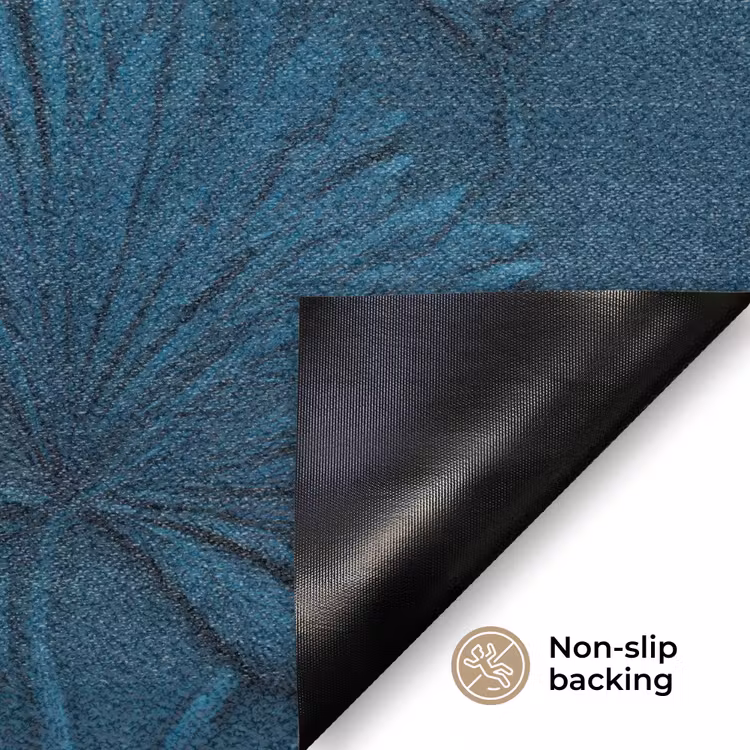 Bladeren - Reliëf - Patroon - Oceaanblauw - Modern Deurmat klein 898 -antislip_EN