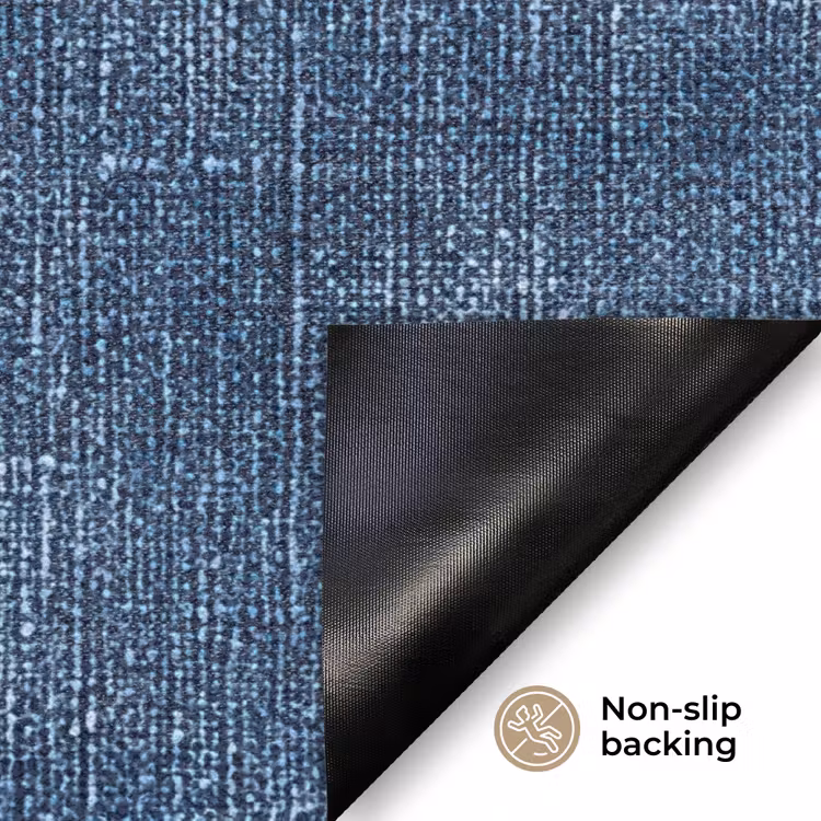 Linnen - Textuur - Patroon - Denim - Rustiek Deurmat klein 898 -antislip_EN