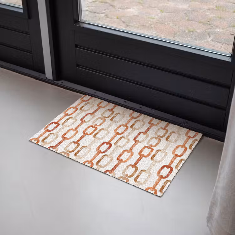 Schakels - Patroon - Aquarel - Terracotta Deurmat klein 898 -sfeer2