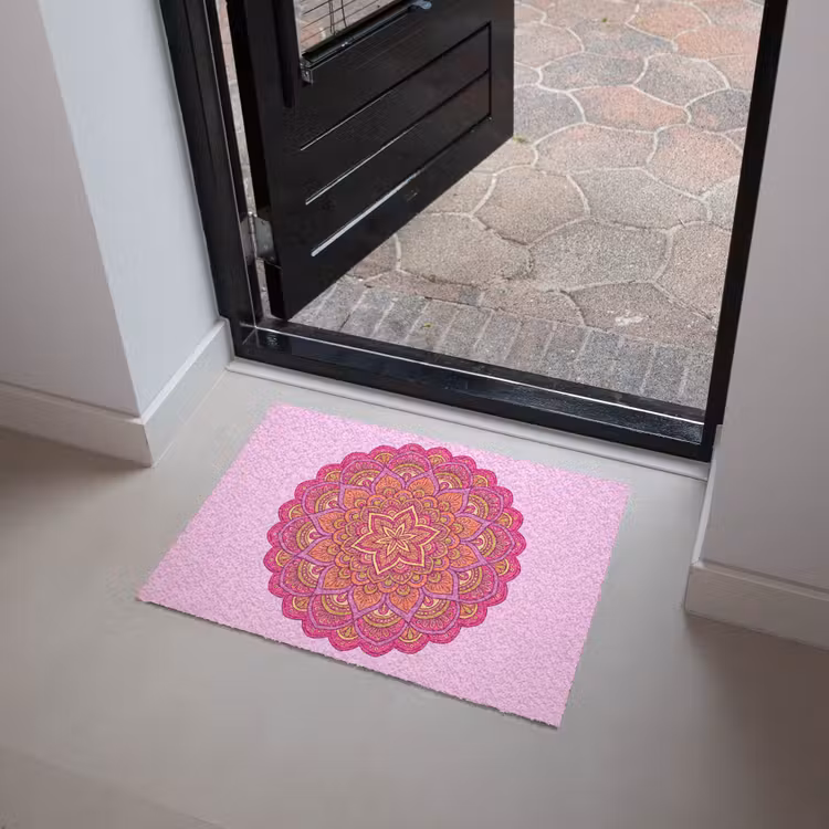 Mandala - Cirkel - Spiritueel - Oosters - Roze Deurmat klein -sfeer5