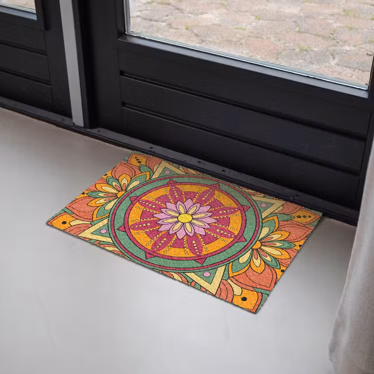 Mandala - Bloemen - Abstract - Kleurrijk Deurmat klein -sfeer2