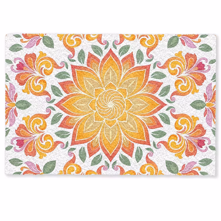 Mandala - Bloemen - Decoratie - Kleurrijk - Abstract Deurmat klein -zkaufland3d