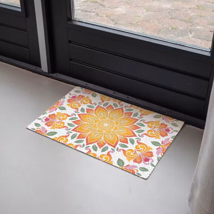 Mandala - Bloemen - Decoratie - Kleurrijk - Abstract Deurmat klein -sfeer2