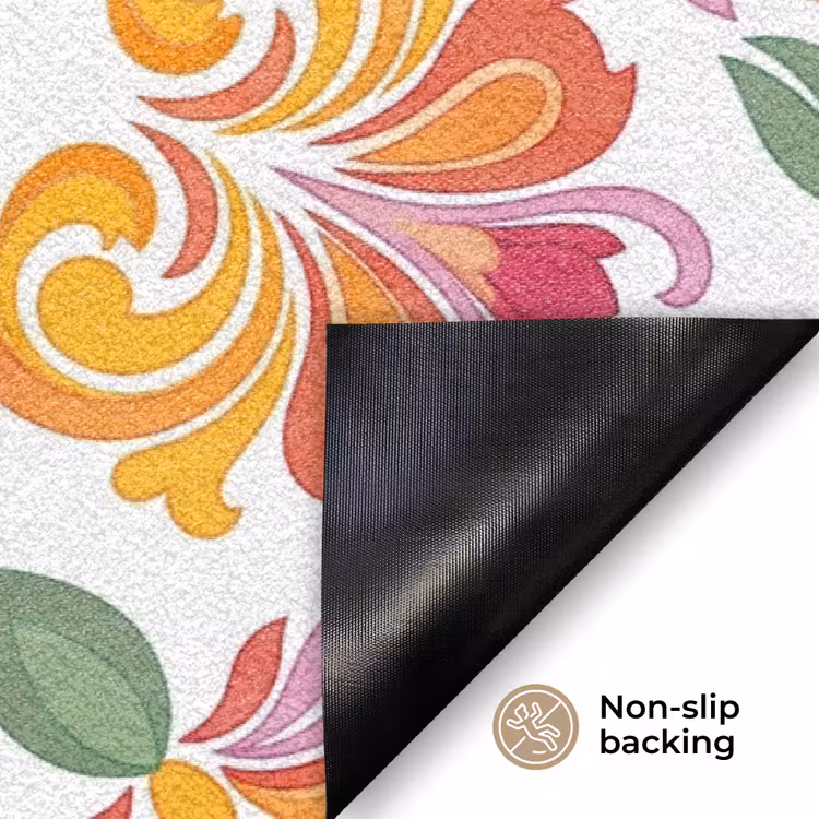 Mandala - Bloemen - Decoratie - Kleurrijk - Abstract Deurmat klein -antislip_EN