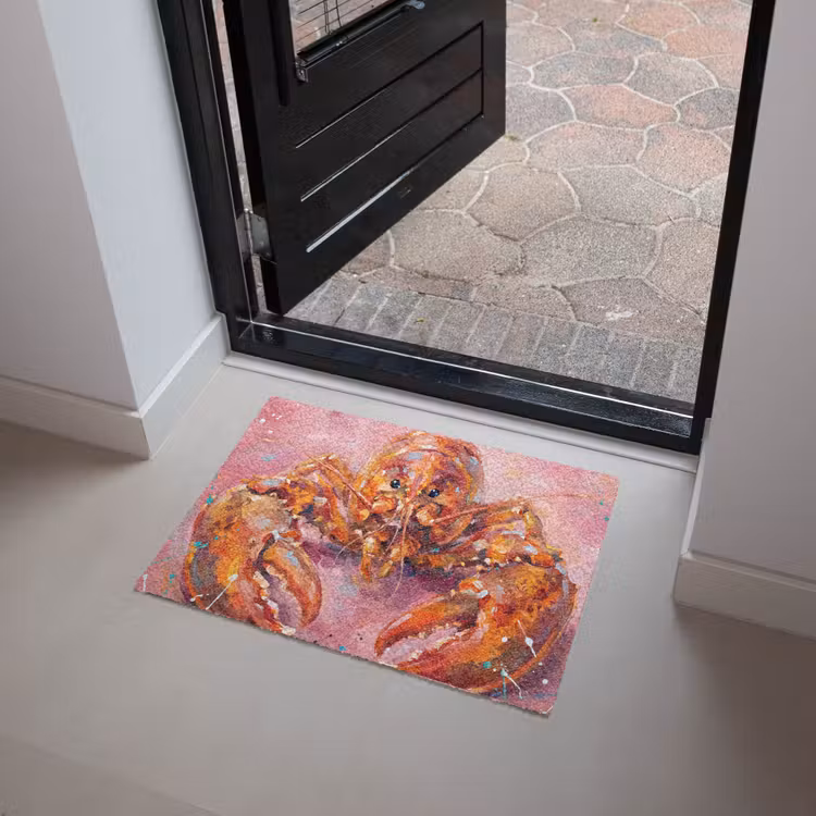 Zeeleven - Kreeft - Spatters - Abstract - Roze Deurmat klein -sfeer5