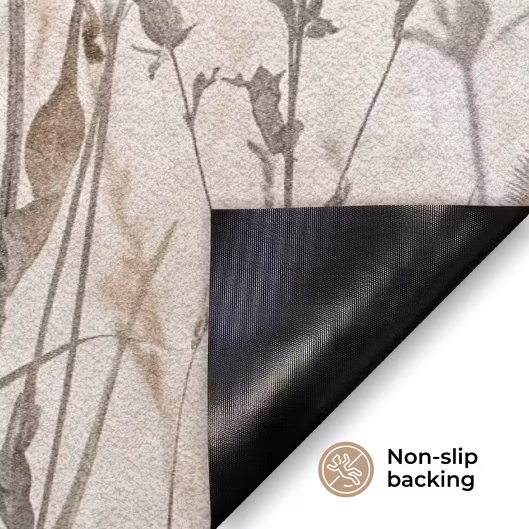 Weidebloemen - Design - Sepia Deurmat klein -antislip_EN