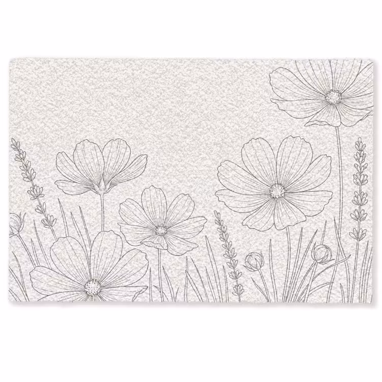 Minimalistisch - Modern - Bloemen - Beige Deurmat klein -zkaufland3d