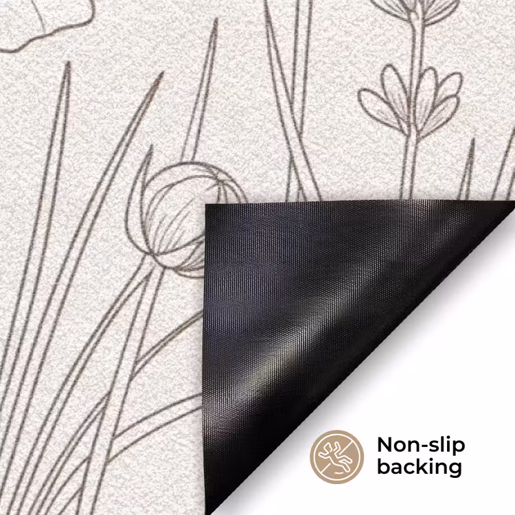 Minimalistisch - Modern - Bloemen - Beige Deurmat klein -antislip_EN