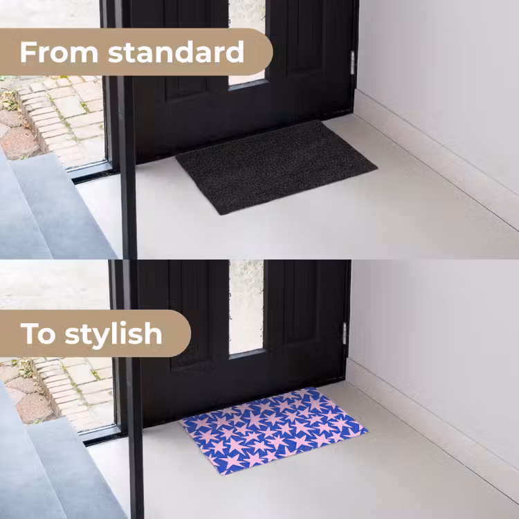 Modern - Sterren - Blauw Deurmat klein 898 -voor-na_EN
