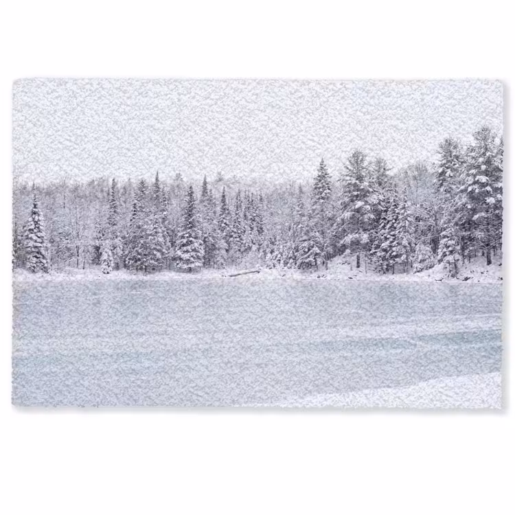 Meer - Dennen - IJs - Winter - Rustgevend Deurmat klein -zkaufland3d