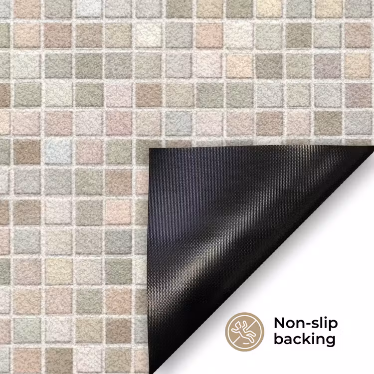 Mozaïek - Patroon- Taupe Deurmat klein 898 -antislip_EN