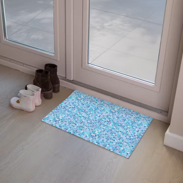 Mozaïek - Patroon - Turquoise Deurmat klein 898 -sfeer3