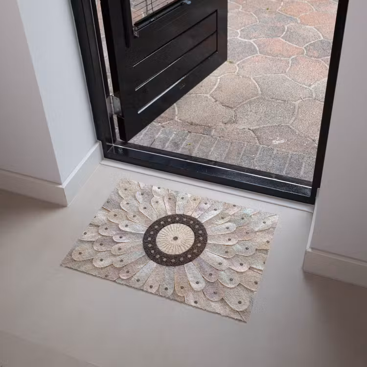 Parelmoer - Patroon - Decoratie - Ambacht - Wit Deurmat klein -sfeer5