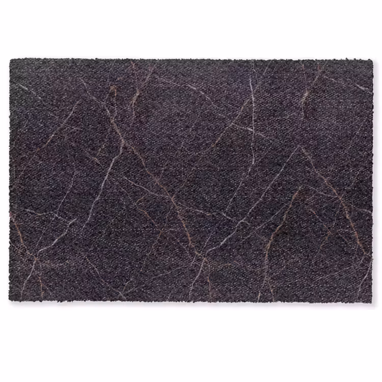 Natuursteen - Marmerpatroon - Abstract - Modern - Zwart - Goud Deurmat klein -zkaufland3d