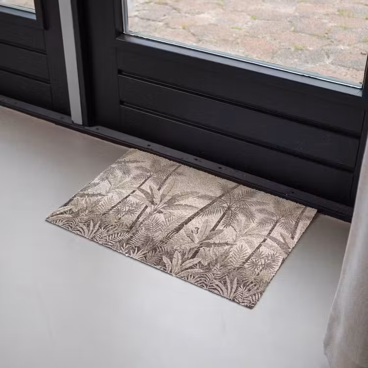 Natuur - Bladeren - Landschap - Mozaïek - Beige Deurmat klein -sfeer2