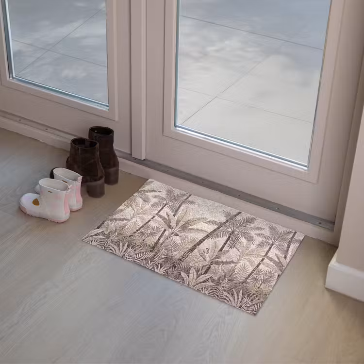 Natuur - Bladeren - Landschap - Mozaïek - Beige Deurmat klein -sfeer3