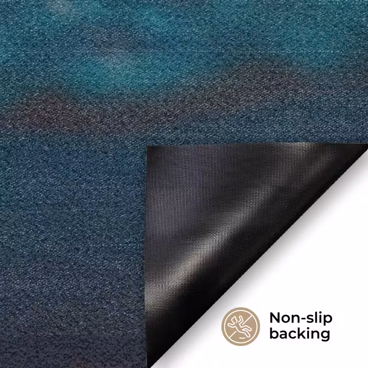 Oceaan - Golf - Strand - Natuur - Blauw Deurmat klein -antislip_EN