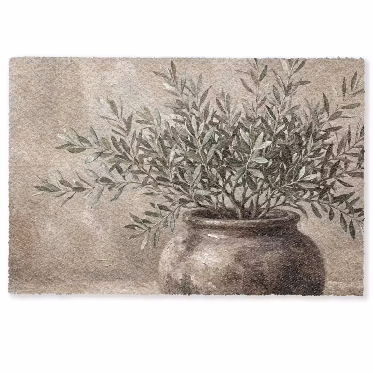 Olijfplant - Aardenpot - Abstract - Beige Deurmat klein -zkaufland3d