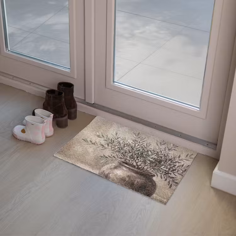Olijfplant - Aardenpot - Abstract - Beige Deurmat klein -sfeer3