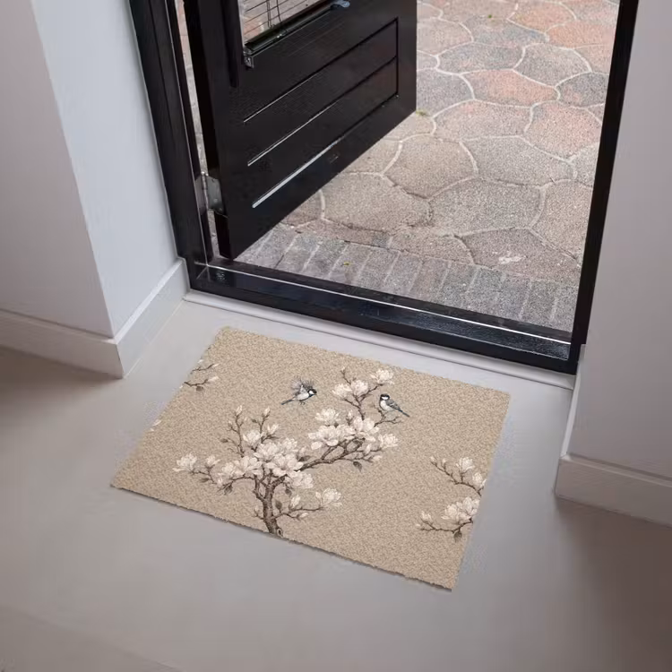 Oosters - Vogels - Beige Deurmat klein -sfeer5